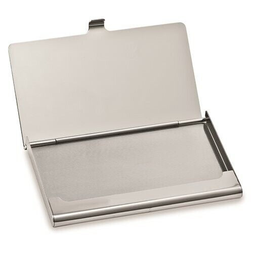 Silver Metal Business Card Holder Slim Design For Professionals