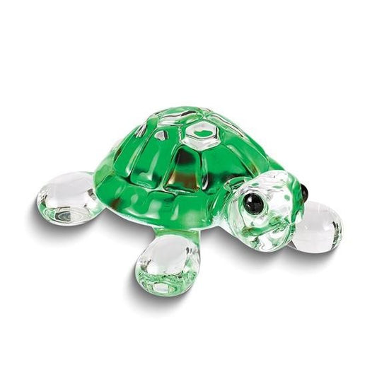 Glass Baron Green Turtle Handcrafted Glass Figurine