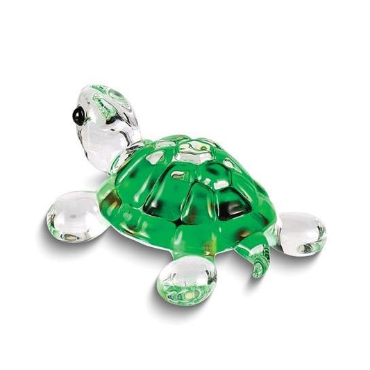 Glass Baron Green Turtle Handcrafted Glass Figurine