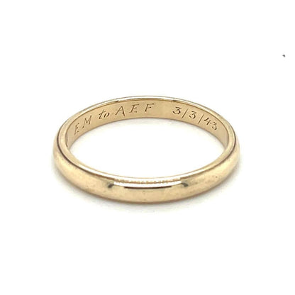 3mm Wedding Band Ring 14k Yellow Gold 3.5g Size 9.5