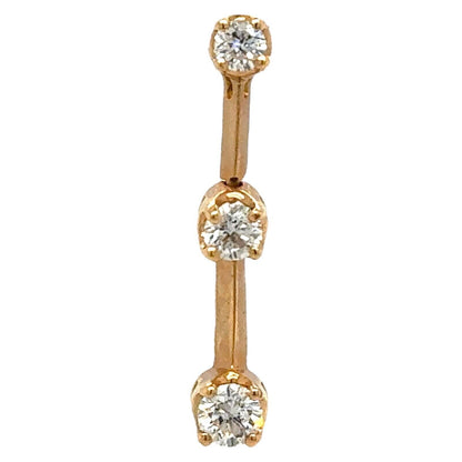 1/2ctw Diamond Three-Stone 14k Yellow Gold Pendant 1.3g