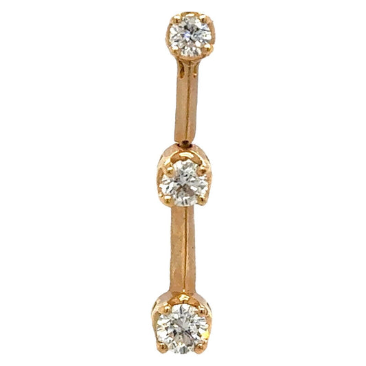 1/2ctw Diamond Three-Stone 14k Yellow Gold Pendant 1.3g
