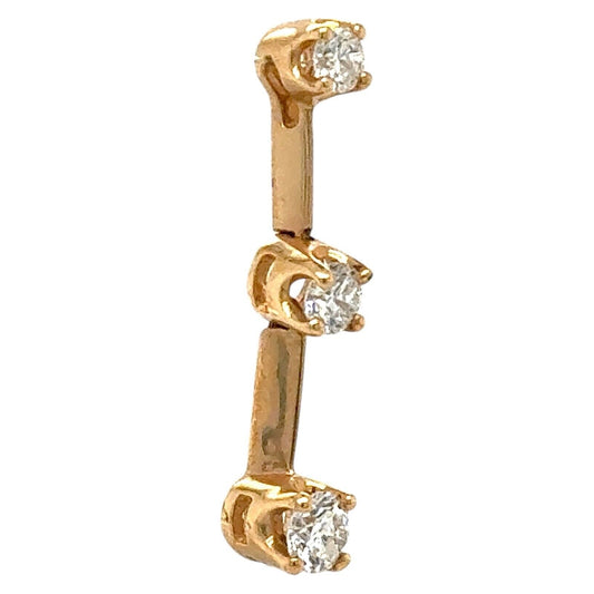 1/2ctw Diamond Three-Stone 14k Yellow Gold Pendant 1.3g