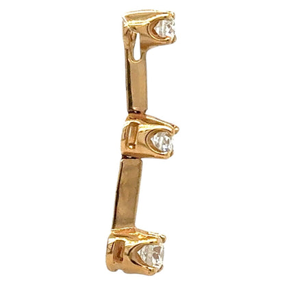 1/2ctw Diamond Three-Stone 14k Yellow Gold Pendant 1.3g