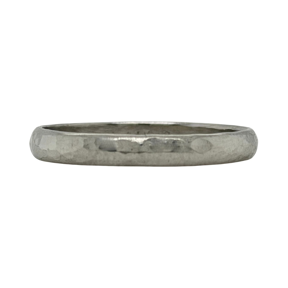 2.8mm 14k White Gold Hammered Finish Wedding Band Ring 2.2g Size 8.75