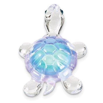 Glass Baron Blue Turtle Handcrafted Glass Figurine