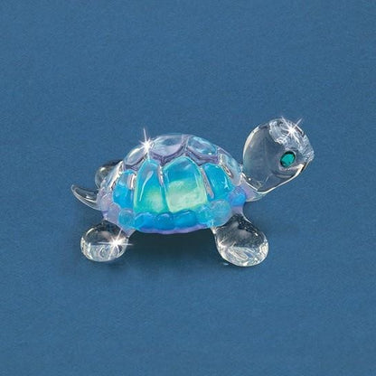 Glass Baron Blue Turtle Handcrafted Glass Figurine