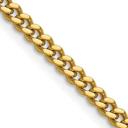Chisel Stainless Steel Yellow IP-plated 4mm Curb 18 inch Chain Necklace