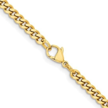 Chisel Stainless Steel Yellow IP-plated 4mm Curb 18 inch Chain Necklace