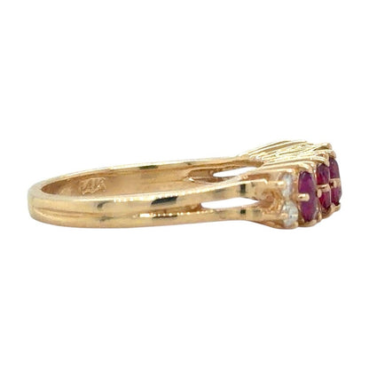 3/4ct Ruby & Diamond 14K Yellow Gold Ring 3.2g Size 6.75