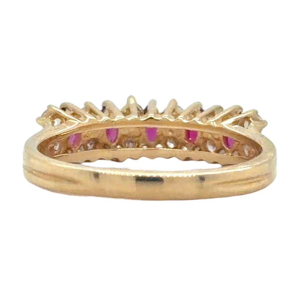 3/4ct Ruby & Diamond 14K Yellow Gold Ring 3.2g Size 6.75
