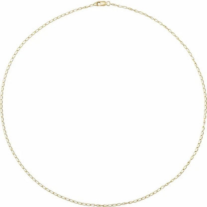 14K Yellow Gold-Filled 1.6 Mm Elongated Curb Chain 18" With Lobster Clasp