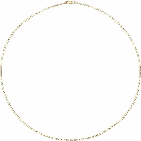 14K Yellow Gold-Filled 1.6 Mm Elongated Curb Chain 18" With Lobster Clasp