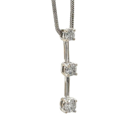 3/8ctw Diamond 14k White Gold Pendant 16" inch Necklace 0.9g