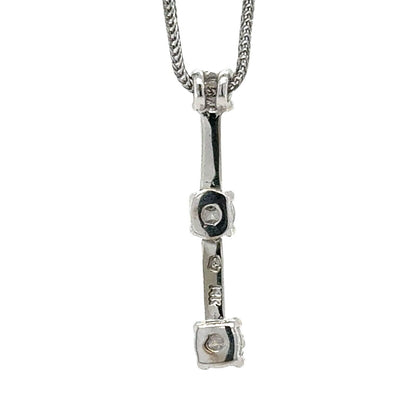 3/8ctw Diamond 14k White Gold Pendant 16" inch Necklace 0.9g