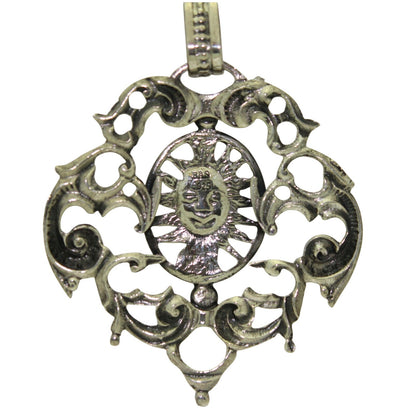 Reversible Pendant .925 Sterling Silver Sun & Madonna Design 12.8g