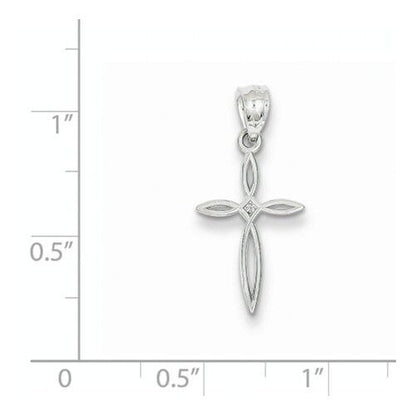 14k White Gold Passion Cross Charm