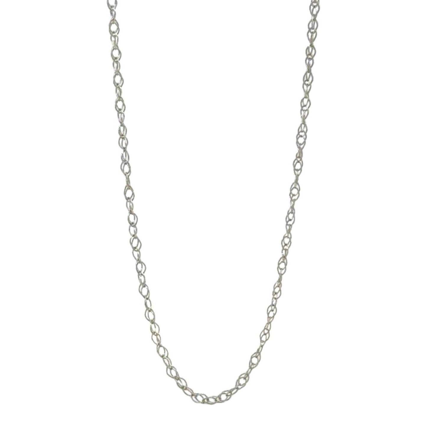 14k White Gold 1mm Rope 16" Chain 0.5g