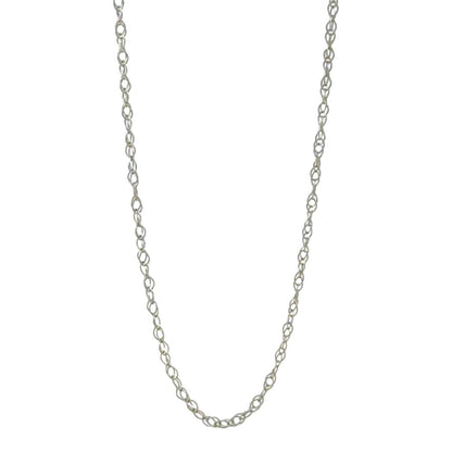 14k White Gold 1mm Rope 16" Chain 0.5g