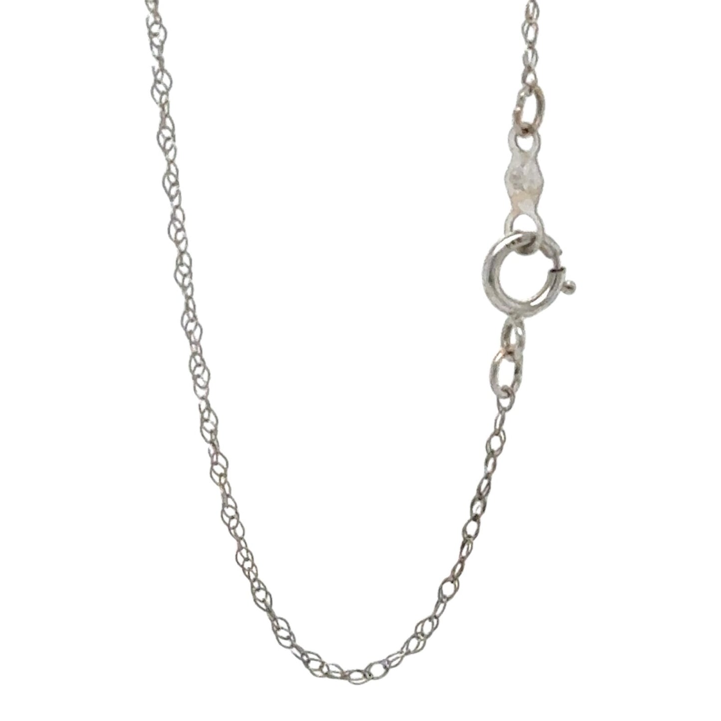 14k White Gold 1mm Rope 16" Chain 0.5g