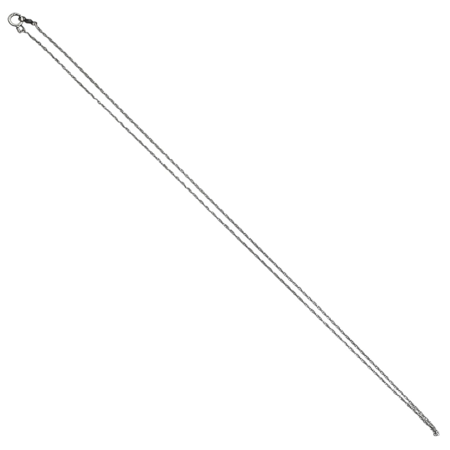 14k White Gold 1mm Rope 16" Chain 0.5g