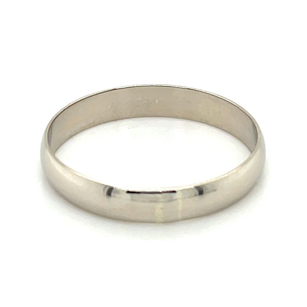 4mm Wedding Band Ring 14k White Gold 2.8g Size 12.25