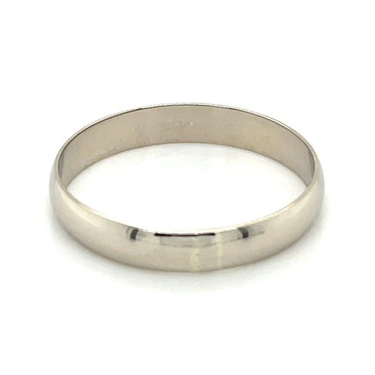 4mm Wedding Band Ring 14k White Gold 2.8g Size 12.25