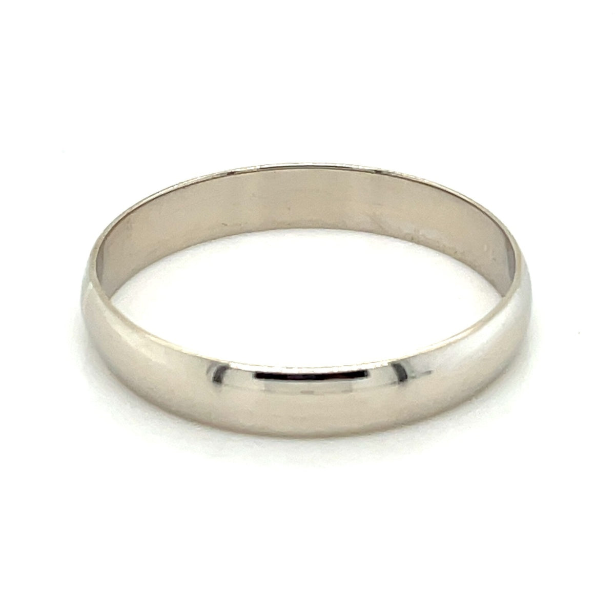 4mm Wedding Band Ring 14k White Gold 2.8g Size 12.25