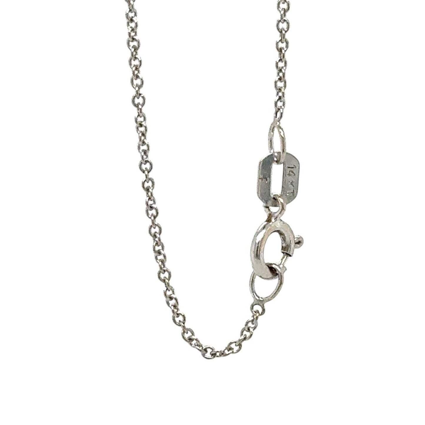 14k White Gold 1/5ctw Blue & White Diamond Pendant With 14k Gold 18" Chain Necklace 2.3g
