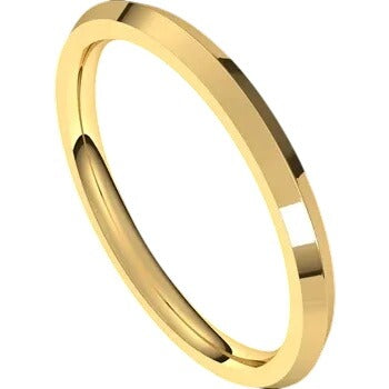 10K Yellow Gold 2mm Knife Edge Band Ring Size 7