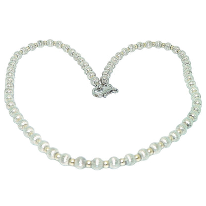 Sterling Silver Beaded Necklace Bead 18" 5.08mm Width