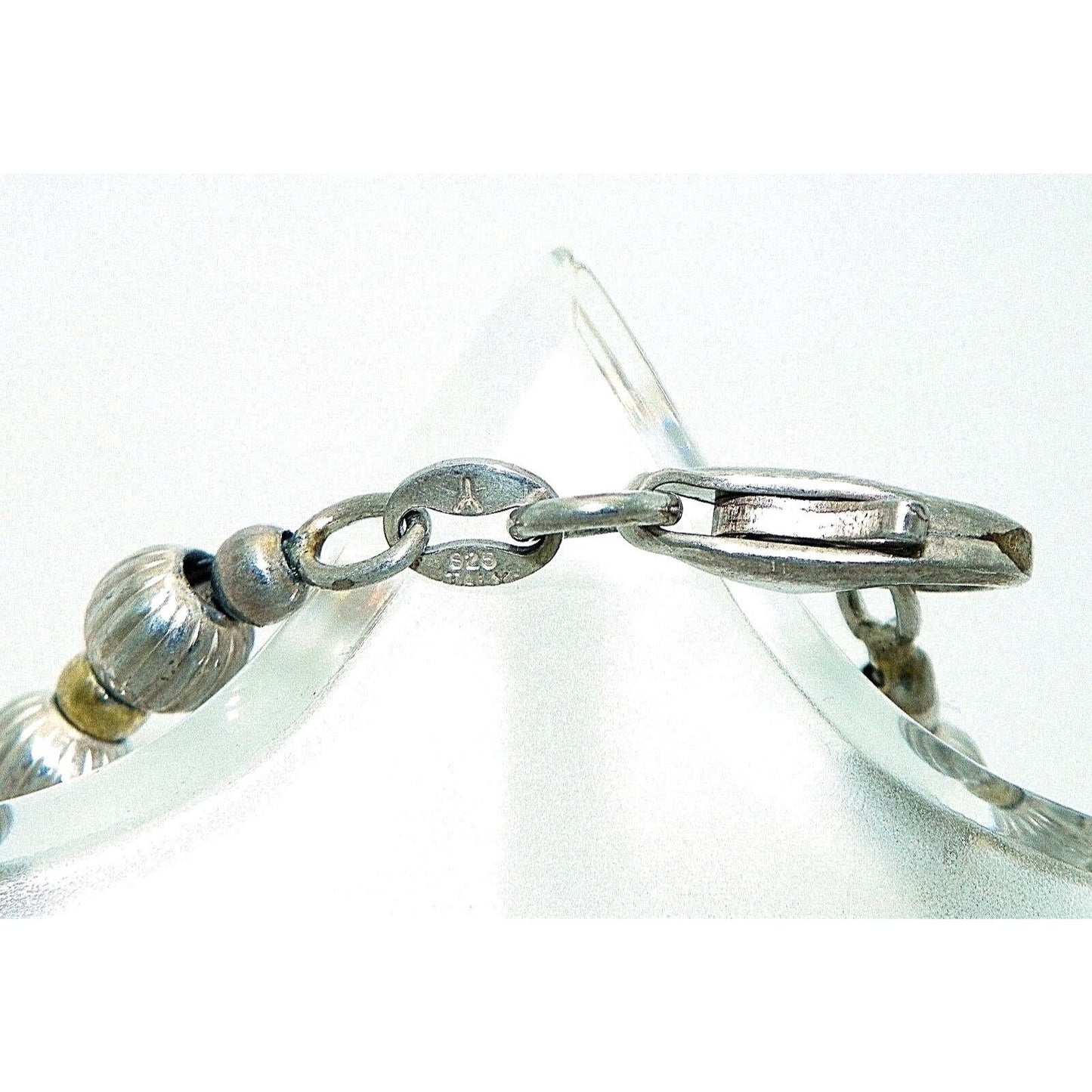 Sterling Silver Beaded Necklace Bead 18" 5.08mm Width