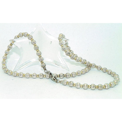 Sterling Silver Beaded Necklace Bead 18" 5.08mm Width