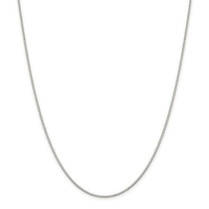 Sterling Silver  1.1mm Box Chain Necklace 18" With 2" Extension