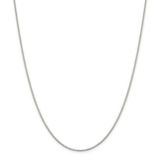 Sterling Silver  1.1mm Box Chain Necklace 18" With 2" Extension