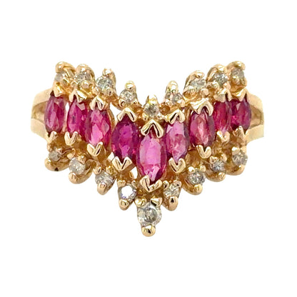 1/2ctw Ruby & Diamond 14k Yellow Gold Ring 3.7g Size 6.25