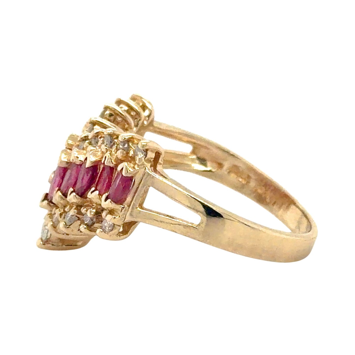 1/2ctw Ruby & Diamond 14k Yellow Gold Ring 3.7g Size 6.25