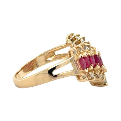 1/2ctw Ruby & Diamond 14k Yellow Gold Ring 3.7g Size 6.25