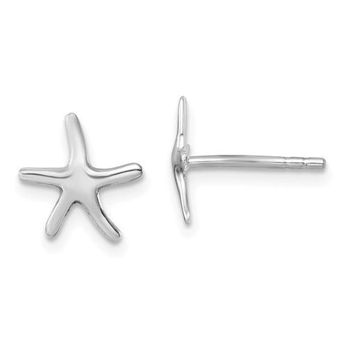 Sterling Silver Small Pointed Starfish Post Earrings
