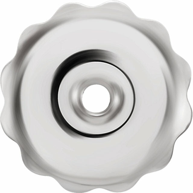 14K White Gold Threaded Screw Back Earring Back with 5.5 mm Pad