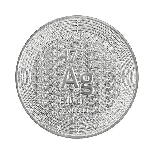 Elemetal 1 Oz .999 Fine Silver Bullion Round With Atomic Design