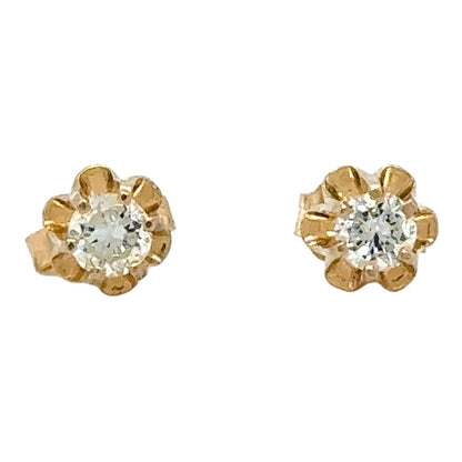 1/3ctw Diamond 14k Yellow Gold Stud Earrings 0.9g (I1-3,H-J)
