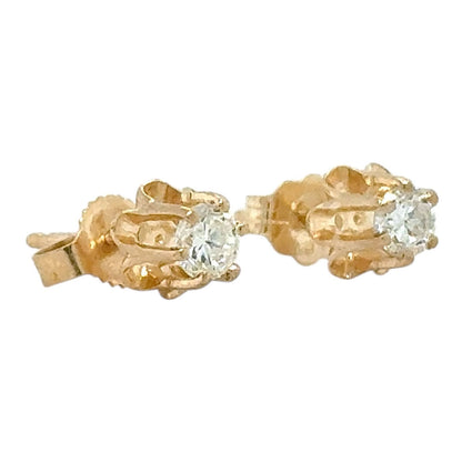 1/3ctw Diamond 14k Yellow Gold Stud Earrings 0.9g (I1-3,H-J)
