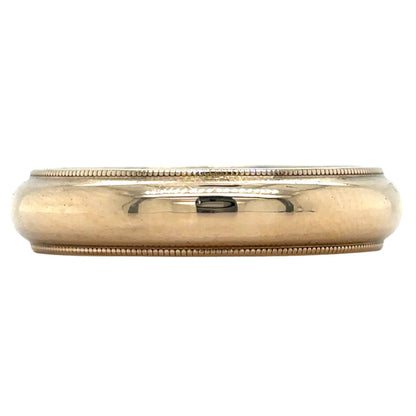 14k Yellow Gold 5mm Milgrain Size 10.5 Wedding Band Ring 5.5g