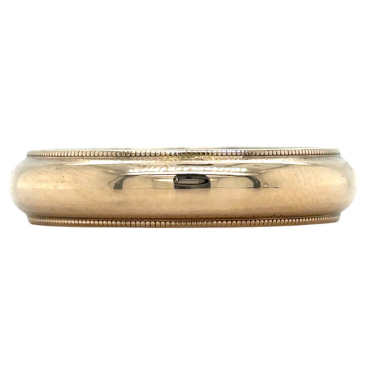 14k Yellow Gold 5mm Milgrain Size 10.5 Wedding Band Ring 5.5g