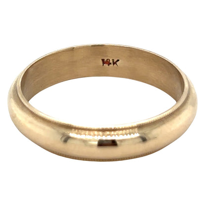 14k Yellow Gold 5mm Milgrain Size 10.5 Wedding Band Ring 5.5g