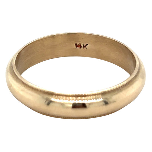 14k Yellow Gold 5mm Milgrain Size 10.5 Wedding Band Ring 5.5g