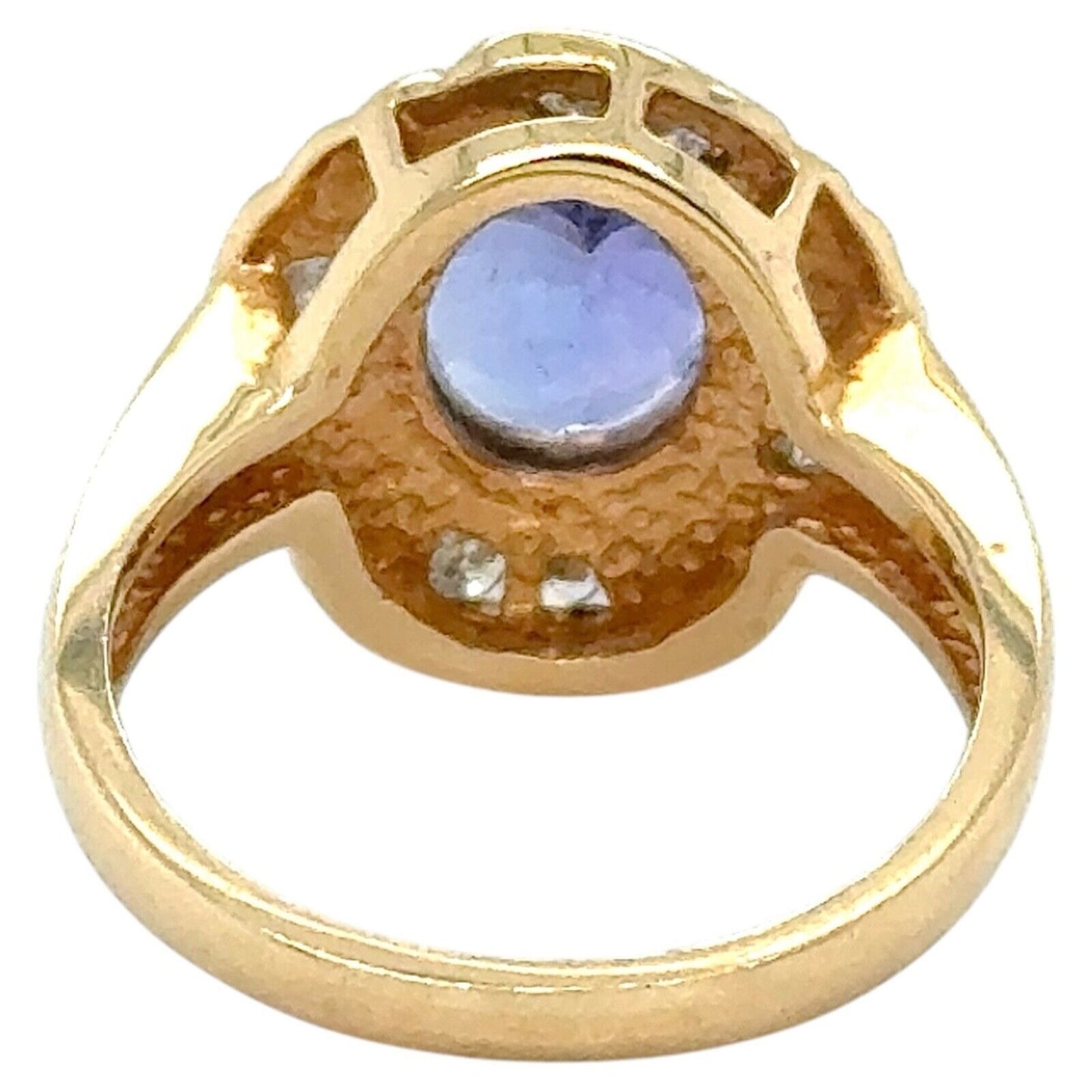 3ctw Tanzanite Solitaire with Diamond Accents 14k Yellow Gold Ring 6.8g Size 6.5