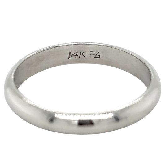 14k White Gold 3.8mm Size 10.25 Comfort Wedding Band 4.3g