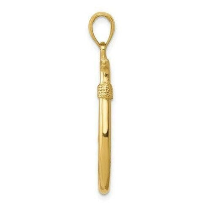 14K Yellow Gold Fish Hook Pendant